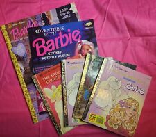 Lot of 6-  VTG Barbie Little Golden Books & Paper Doll, Sticker book