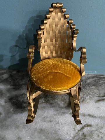 antique handmade Folk art miniature beer can rocking chair sculpture Cover