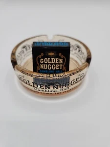 Vintage Golden Nugget Gambling Hall Glass Ashtray & Matches Downtown Las Vegas - Picture 1 of 14