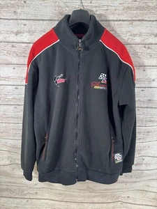 Moto GP British Grand Prix Silverstone Jacket Black Red Men's Size M Fleece - Picture 1 of 5