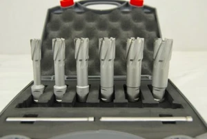 BLUEROCK 6 Pc Set 2" Depth Tungsten Carbide Tip (TCT) Annular Cutter Drill Bits - Picture 1 of 9