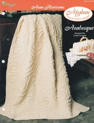 Aran Afghan Crochet Pattern ARABESQUE Needlecraft Shop - Image 1 of 2