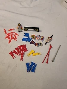 Lego Castle Knights Minifigure Lot and Accessories Shields Flags Helmet - Picture 1 of 8