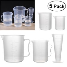 Set 5Pz Cilindro Graduato Misurino Bicchiere Per Laboratorio Cucina