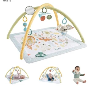 Fisher-Price Baby Playmat Simply Senses Newborn Gym with Mobile & Sensory Activi - Picture 1 of 7
