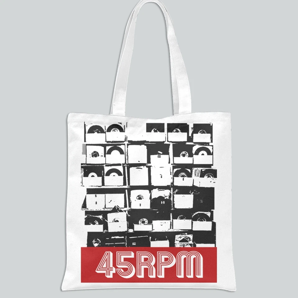 7" Vinyl 45RPM Record Shelves Festival polyester tote bag - Image 1 of 1