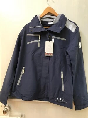 HKM CM Equestrian Fed. Sports Blue Women's Softshell Nylon Hooded Jacket NWT - Image 1 of 4