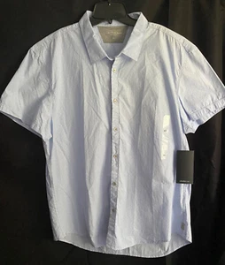 NWT Calvin Klein Mens XXL Short Sleeve Button Down Baby Blue Shirt Top - Picture 1 of 8