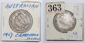 ‘THE HOARD’ AUSTRALIAN 1927 CANBERRA 925 SILVER FLORIN from old Lawsons Auction - Picture 1 of 19