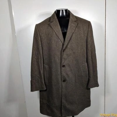 CALVIN KLEIN Wool Jacket Coat Size 44S 44 Short L Brown stripes - Image 1 of 4