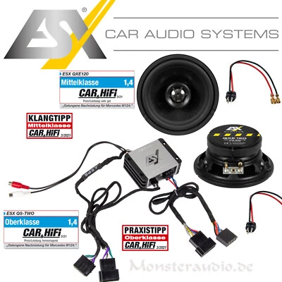 ESX Q-W124 150 Watt 12cm Lautsprecher + Verstärker Set für Mercedes W124 vorne - Bild 1 von 4