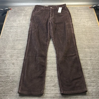 Pantalones Levis Pana Hombre 33x34 Marrón Recto 568 Suelto Recto Carpintero Foto 1 de 4