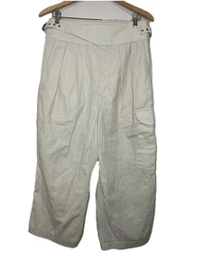 Pantalón globo Banana Republic para mujer 8 botones blanco roto con cinturón algodón/lino - Imagen 1 de 6