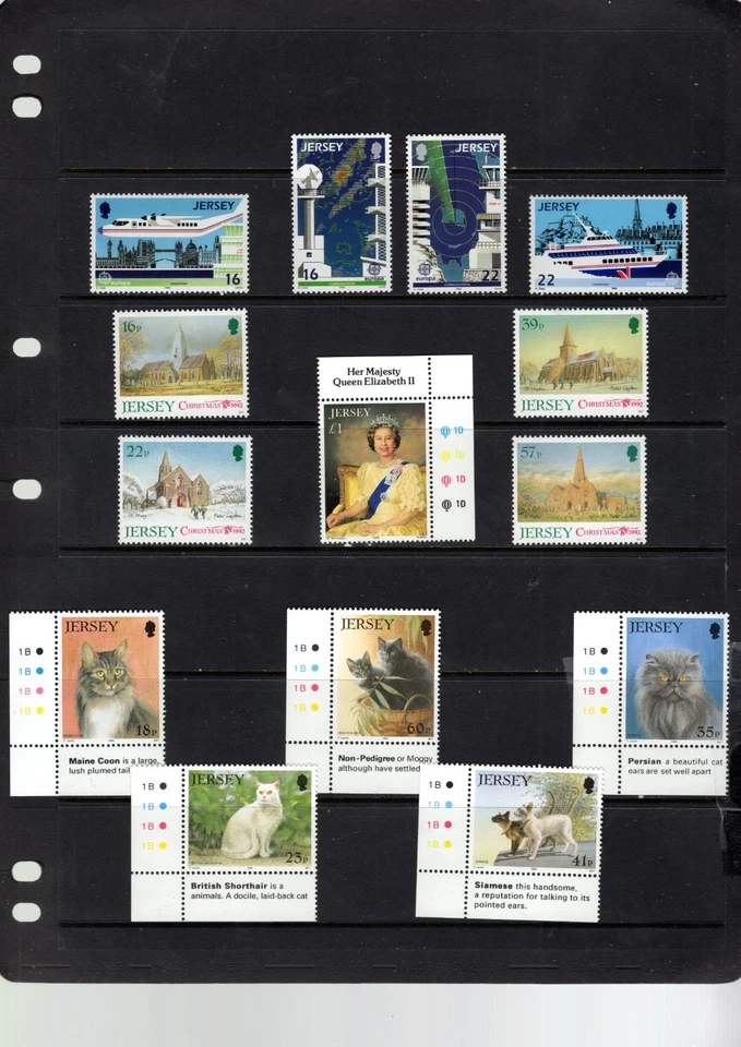 GREAT BRITAIN JERSEY 1990'S 4 SETS MNH LOT 3P CATS - Image 1 of 1