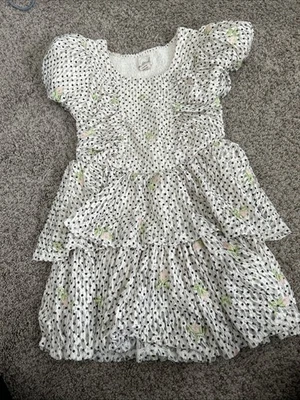 Vestido Peek Niñas Talla 6/7 Encaje Lunares Blanco Foto 1 de 4