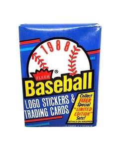 Fleer 1988 Baseball Logo Stickers & Trading Cards Wax Pack - Picture 1 of 2