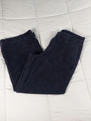 Corduroy Pants Womens 16 (34x30) Navy Super Wide Leg Heavyweight A New Approach - Image 1 of 4