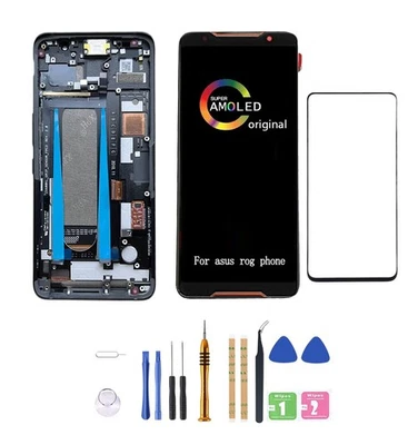 [Black Frame] Amoled LCD for Asus ROG Phone Digitizer Screen Touch Assembly R... - Image 1 of 4