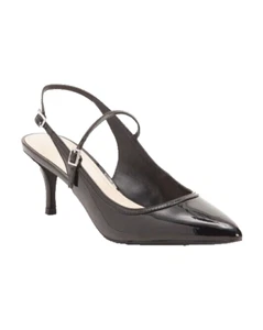 NEW NINE WEST BLACK PATENT LEATHER SLINGBACK POINTED PUMPS SIZE 8.5 M - Picture 1 of 2