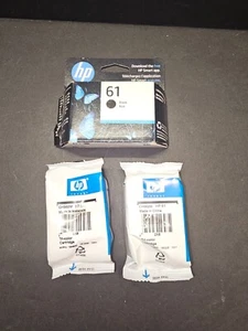 HP #61 Ink Cartridges 61 Black and 2 Tri Color NEW GENUINE - Picture 1 of 2
