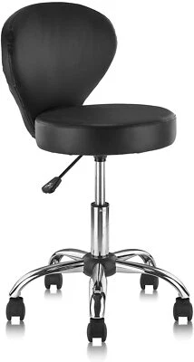KLASIKA Rolling Swivel Salon Stool Chair with Back Support Adjustable Hydraulic Office
