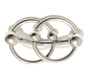 PA CASTITY Bilanciere Acciaio Chirurgico 316L da 14g a 10g 5/8" DOPPI ANELLI. - Foto 1 di 7