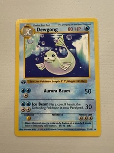 Dewgong 25/102 Uncommon 1st Edition Shadowless Base Set Pokemon - Picture 1 of 10