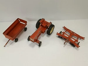 1/16 Ertl Bauernhof Spielzeug Allis Chalmers einundneunzig Traktor mit Wagen und Scheibe - Bild 1 von 18