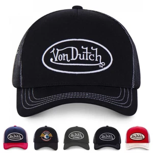 VON DUTCH Unisex Embroidery Adjustable Trucker Hat Mesh Snapback Baseball Cap