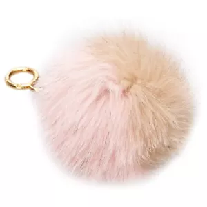 Authentic Fendi Pink Brown Fur Pom-Pom Key Chain Italy - Picture 1 of 4