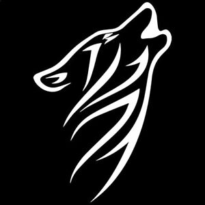 (2 Pack) TRIBAL HOWLING WOLF V1 (5" Reflective WHITE) Vinyl Decal Window Sticker