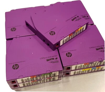 Used / Wiped -- LOT of 9 - HP LTO-6 Ultrium 6.25TB MP RW Data Tape C7976A - Image 1 of 2