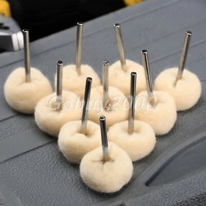 25mm Wool Felt Polishing Buffing Round Wheel & Shank 10pcs Grinder Rotary Tool - Picture 1 of 12