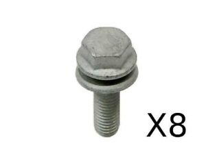 BMW 1999-2010 Hex Head Bolt w/Flange and Washer 10 X 35mm 17mm Hex 8pcs GENUINE