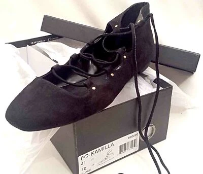 PISOS BALLET DE GAMUZA NEGROS CONEXIÓN FRANCESA NUEVOS EN CAJA ENVÍO GRATUITO Foto 1 de 4