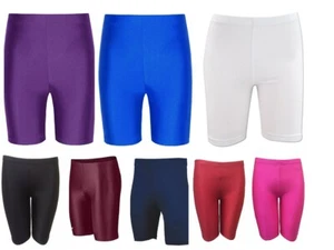 Kids/Boys/Girls Lycra PE Shorts Cycling Sports School Shorts Athletics Dancing - Picture 1 of 9