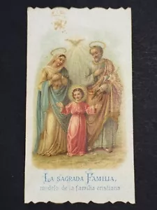 carta sacra cromolitografia santino immagine pieuse "SANTA FAMIGLIA" - Foto 1 di 1