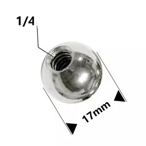 3/5PC 1/4" Thread 17mm Steel Ball For PTZ ballhead Phone Clamp Adapter Metal Acc - Picture 1 of 12