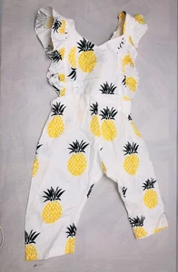Strampler 18-24 Monate Baby Mädchen Kleidung Ärmellos Rüschen Overall Ananas - Bild 1 von 7