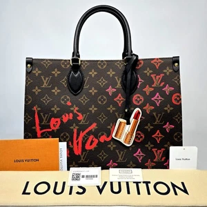 NEW RARE Limited LOUIS VUITTON OnTheGo MM Monogram Fall In Love Tote Bag - Picture 1 of 15