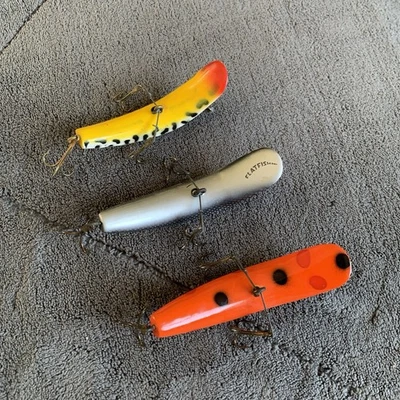 Lote De 3 Plataformas Triple Gancho Triple Helin T4 y U2 Flatfish De Colección Excelente Estado Foto 1 de 4