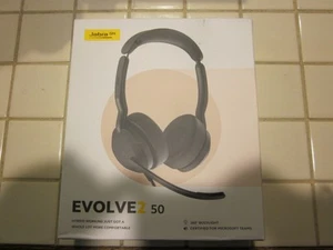 Jabra Evolve2 50 Stereo USB-C ANC Dual Ear Headset Black Model HSC175 MS Teams - Picture 1 of 7