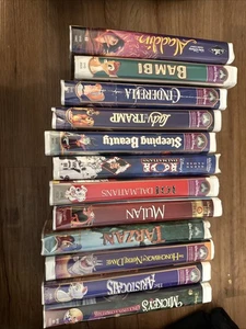 Lot of 12 Disney ANIMATED Movies VHS Q36 - Picture 1 of 19