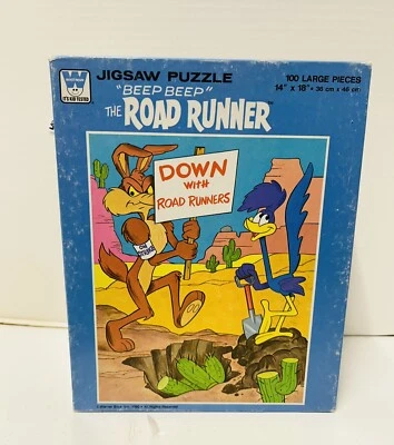 Vintage 1980 Jigsaw Puzzle Road Runner Beep Beep Whitman 100 pcs COMPLETE - Image 1 of 4