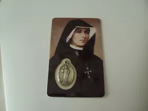 MEDAGLIA VINTAGE SANTA MARIA FAUSTINA E CARTONCINO SANTO LAMINATO #ME3 - Foto 1 di 2