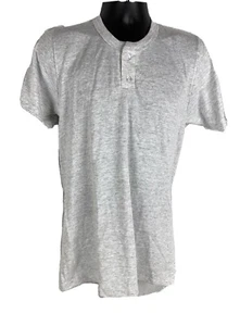 Vintage Baseball T-shirt Russell Athletic Heather Gray Two Button NWOT 80s - Picture 1 of 11