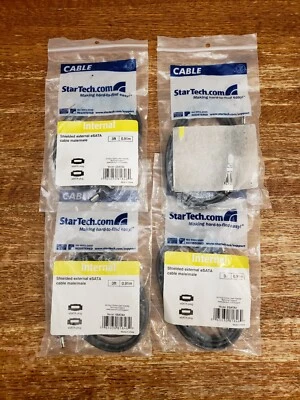 StarTech 3' .91m Long Shielded External eSATA Plug Cable M/M Male ESATA3 NEW - Image 1 of 4