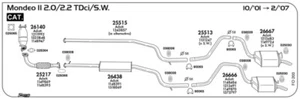 TUBO INTERMEDIO MARMITTA PER FORD Mondeo II 2.0/2.2 TDCI/S.W. KAT 10/01/02/07 - Imagen 1 de 1