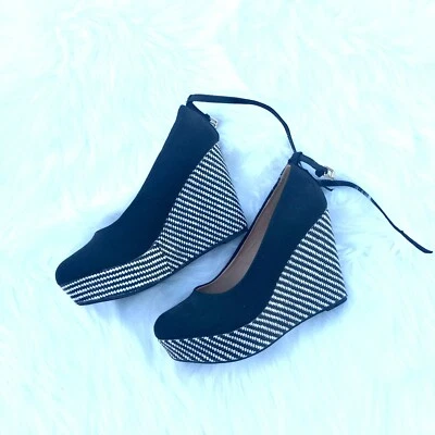 Zapatos de cuña Report Lucille negros de microgamuza Mary Jane talla 8 Foto 1 de 4