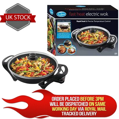 Quest 35870 Electric Non-Stick Wok with Lid / Rapid Heating, Temperature Control - Image 1 of 4